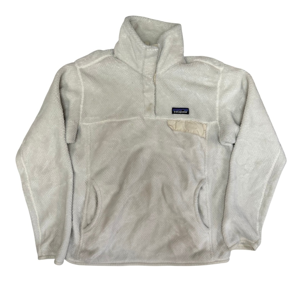 Patagonia Re-Tool Snap-T Pullover Fleece Women Medium White Polartec